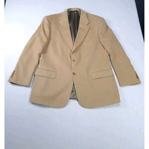 Andrew Fezza Blazer Mens 44R Tan Vintage 2002 Camel Hair Sport Coat Suit Jacket